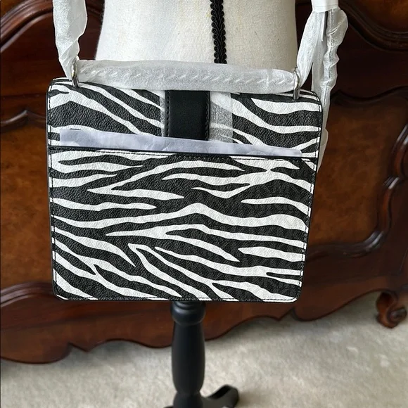 MK Greenwich Small Zebra Print Calf Hair Crossbody Bag